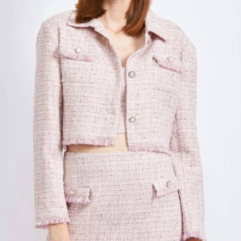En Saison Light Pink Tweed Blazer
